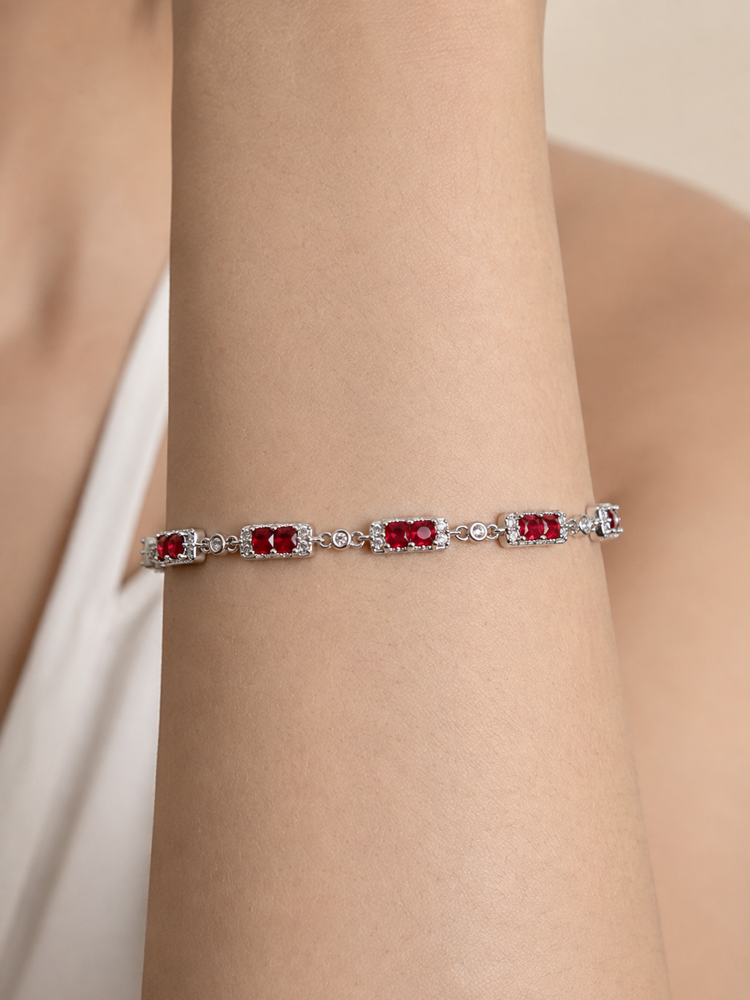 Ruby Red Crystal Bracelet