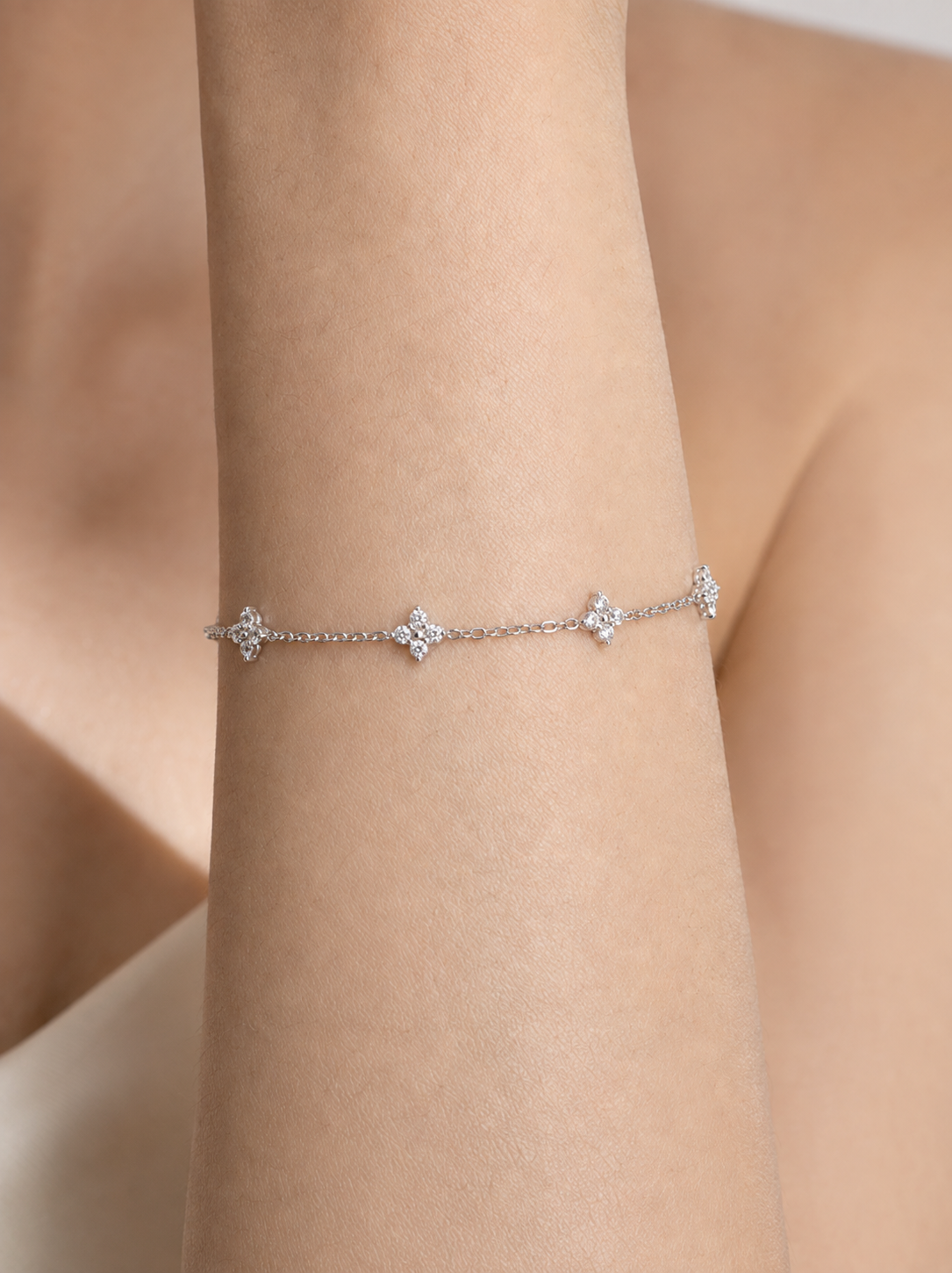 Five Flower Gemstone Bracelet