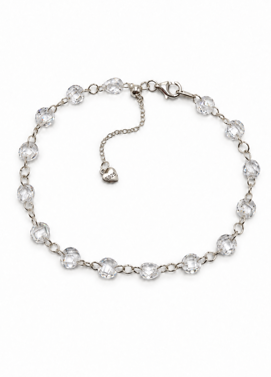 Sterling Silver Clear Crystal Bracelet