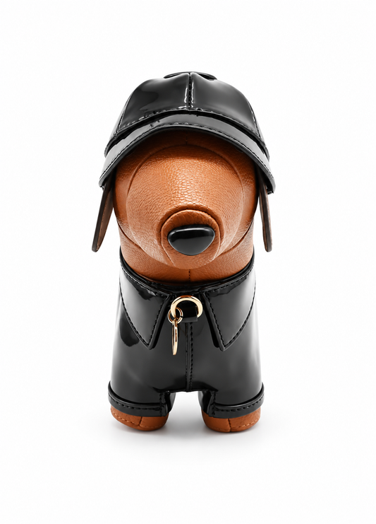 black sausage dog bag front view