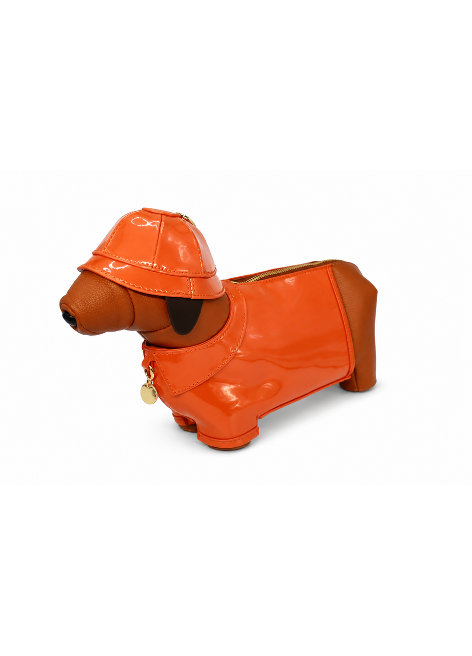 orange sausage dog bag main view
