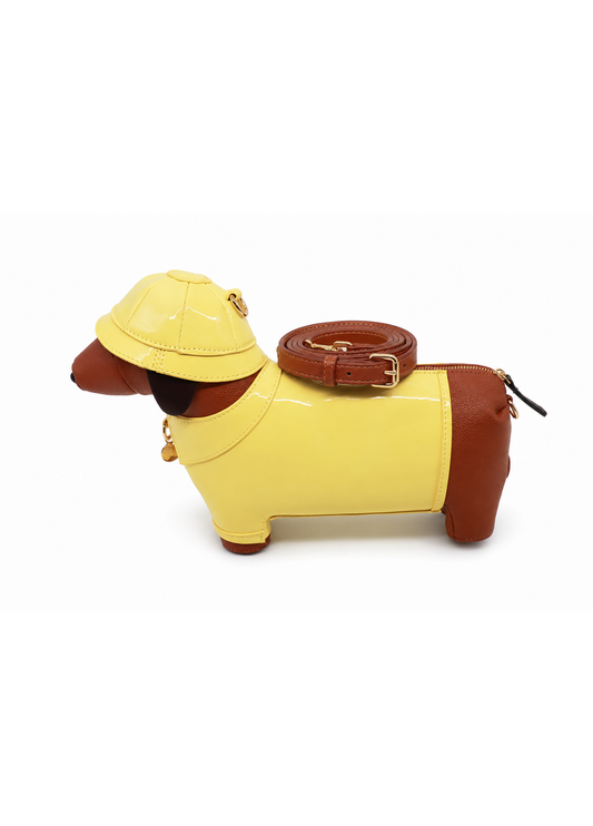 yellow sausage dog bag main view
