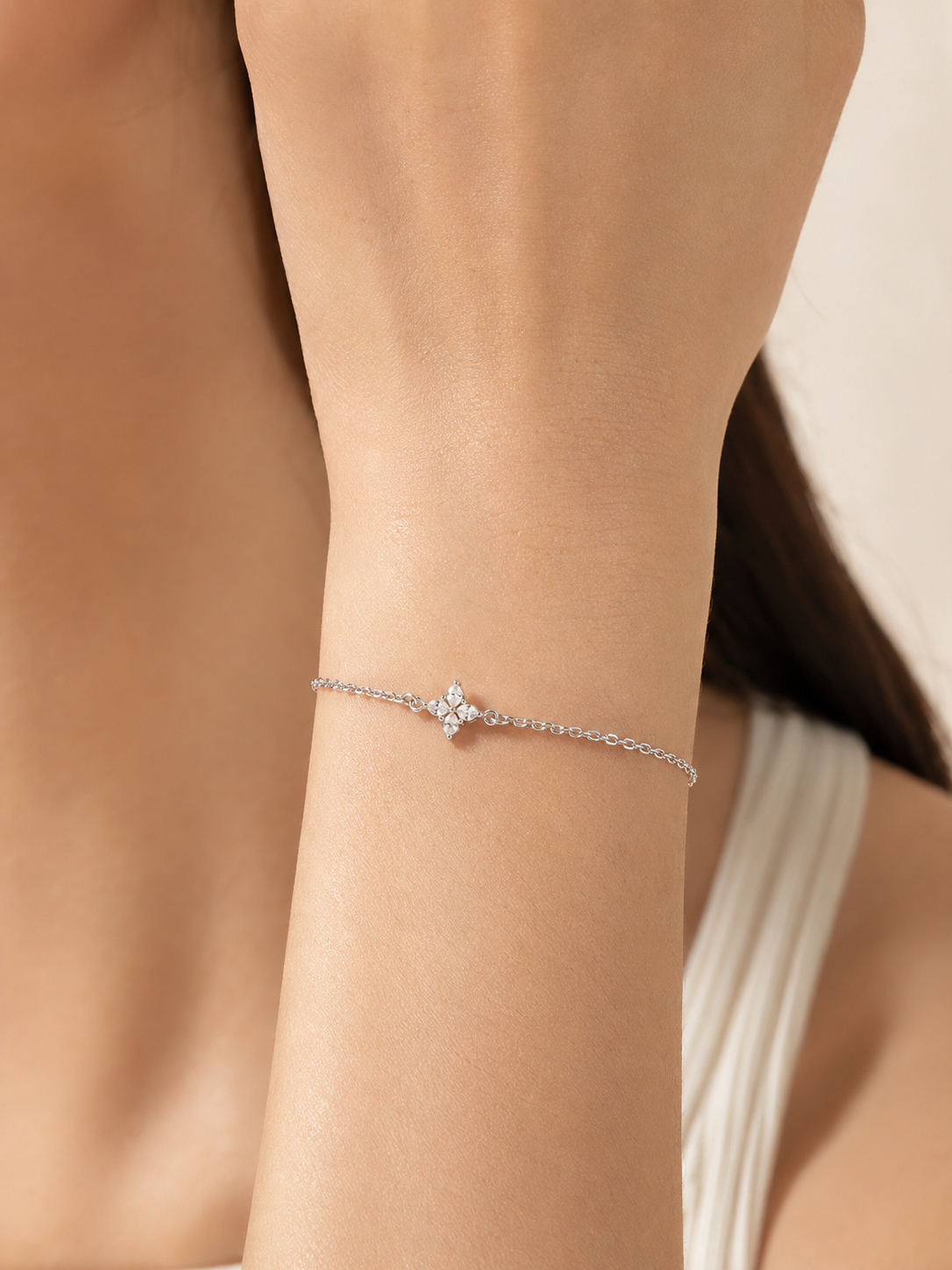 Silver Lily Flower Bracelet