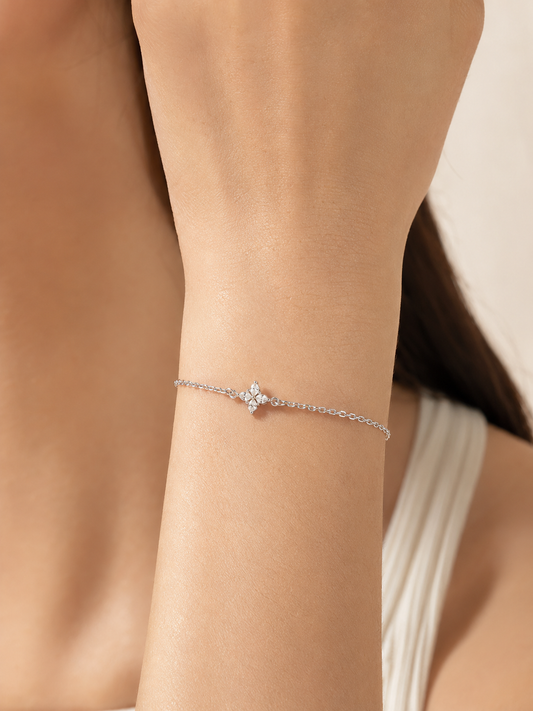 Silver Lily Flower Bracelet