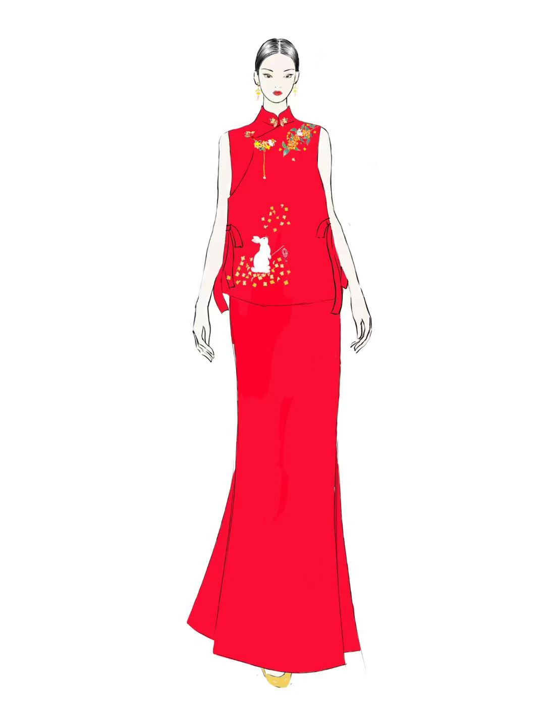 Red Silk Qipao Two-Piece Wedding Set – Jin Gui Man Tang
