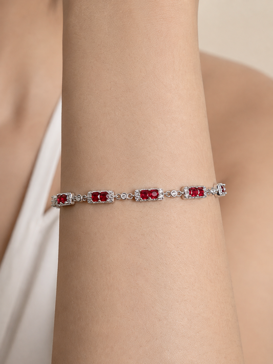 Ruby Red Crystal Bracelet