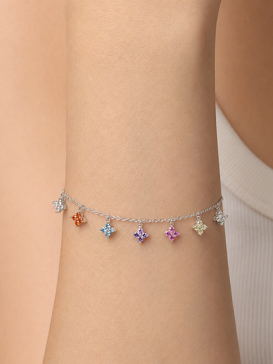 Floral Crystal Baguette Bracelet