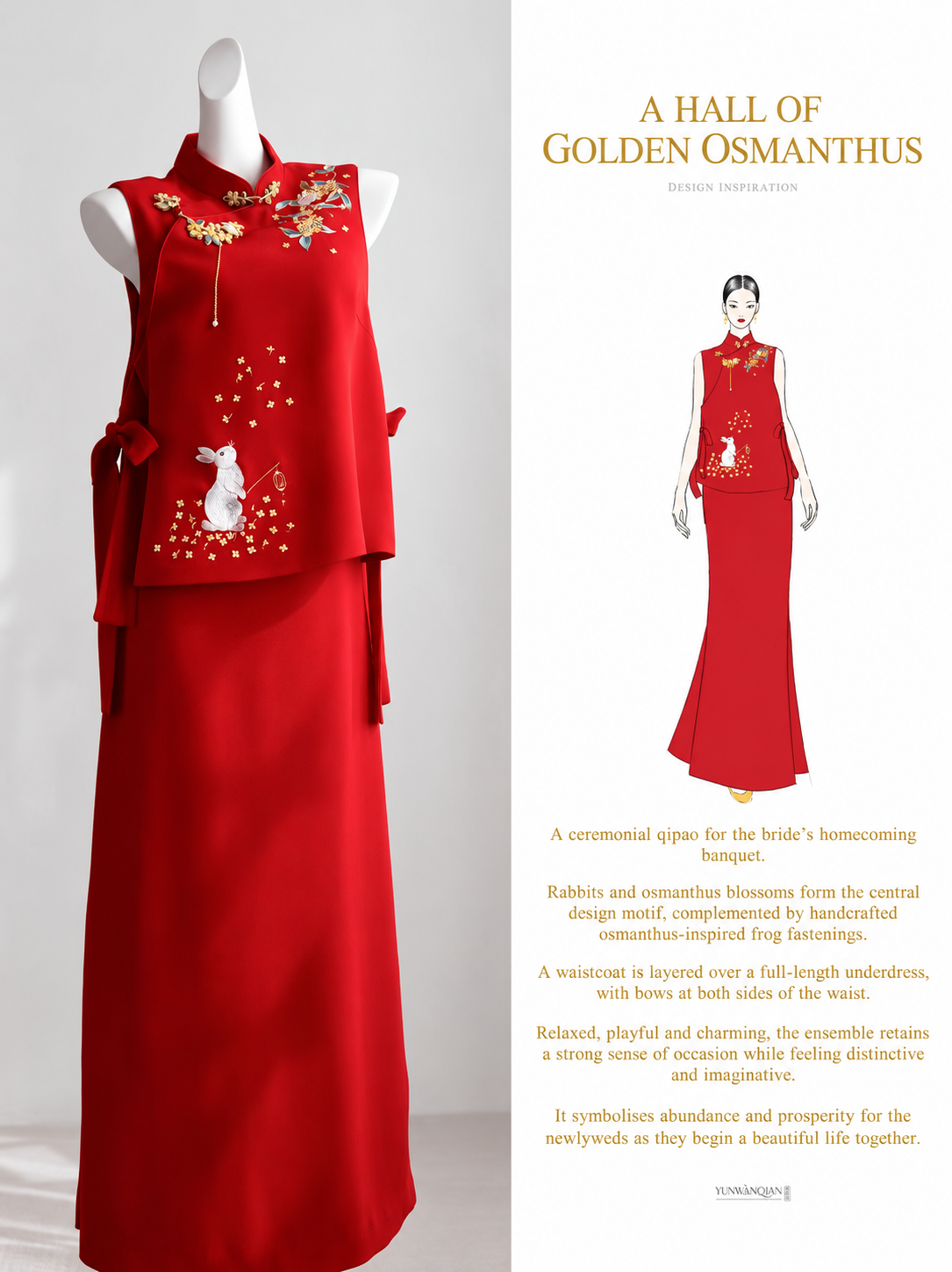 Red Silk Qipao Two-Piece Wedding Set – Jin Gui Man Tang