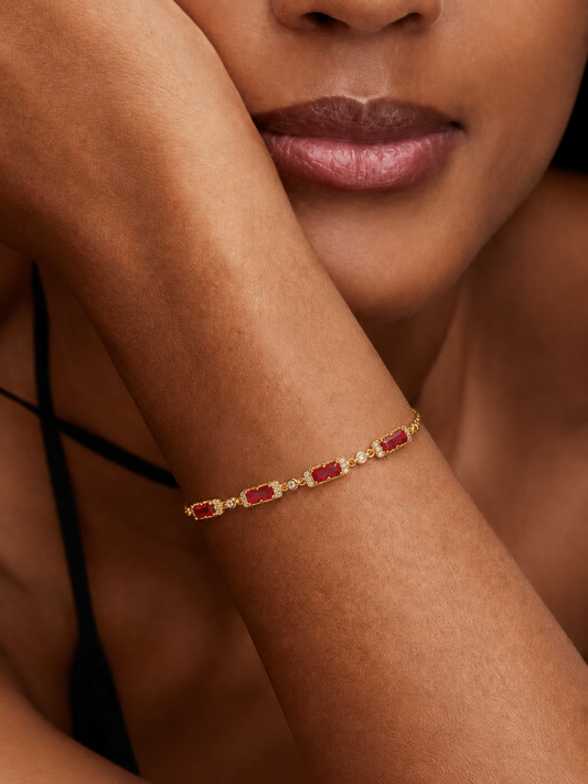 Ruby Red Baguette Bracelet