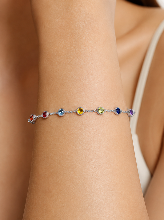 Rainbow Bezel Bracelet