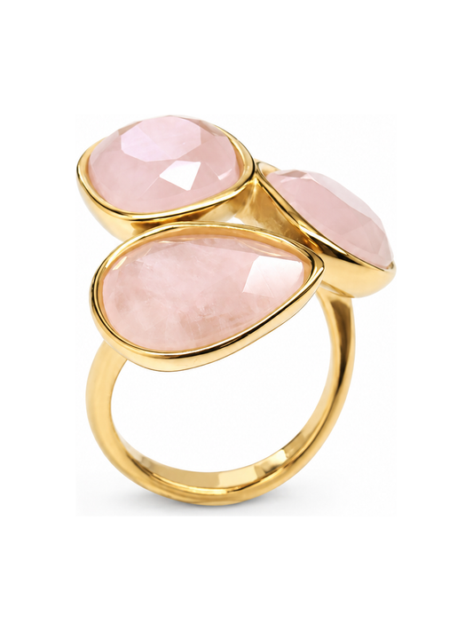 blush pink crystal trio ring main view