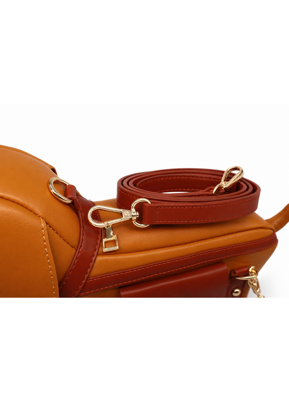brown sausage dog bag detail 3 view