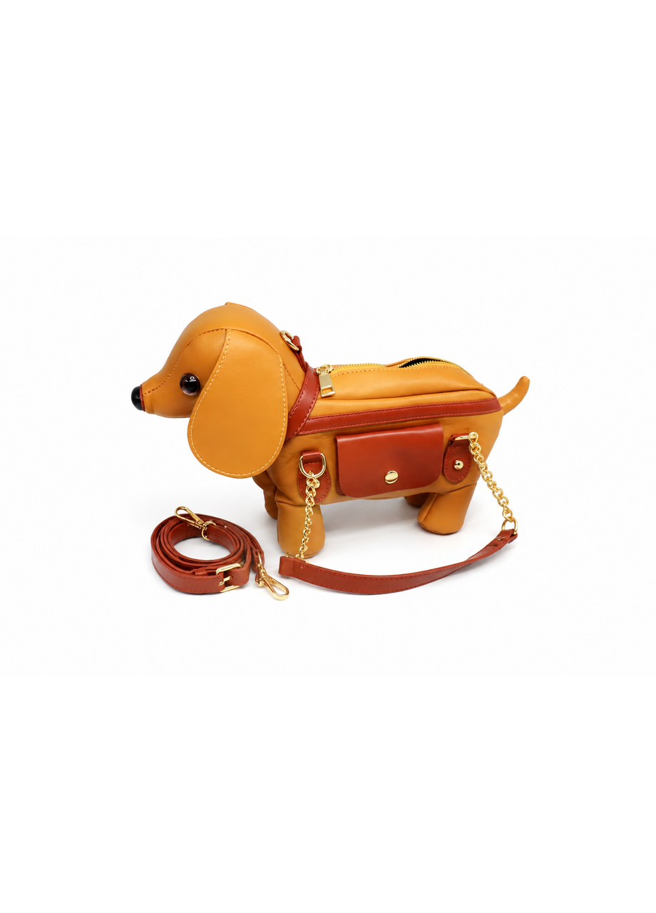 brown sausage dog bag main view