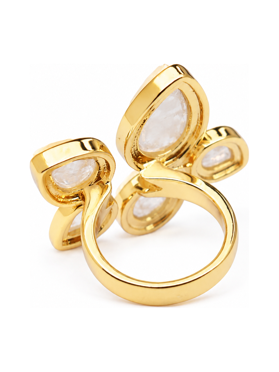sculptural gold butterfly ring bottom view 2