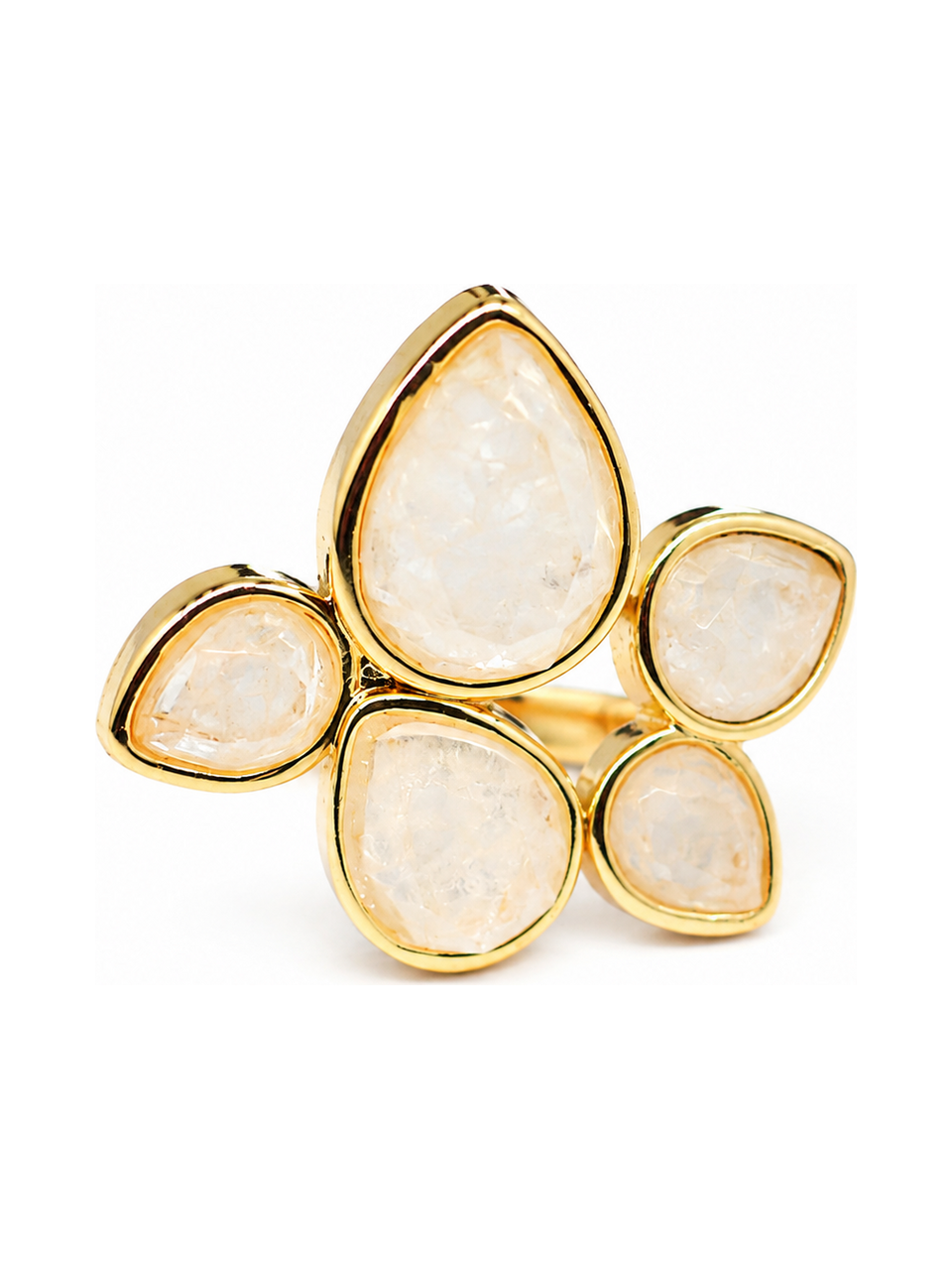 sculptural gold butterfly ring bottom view