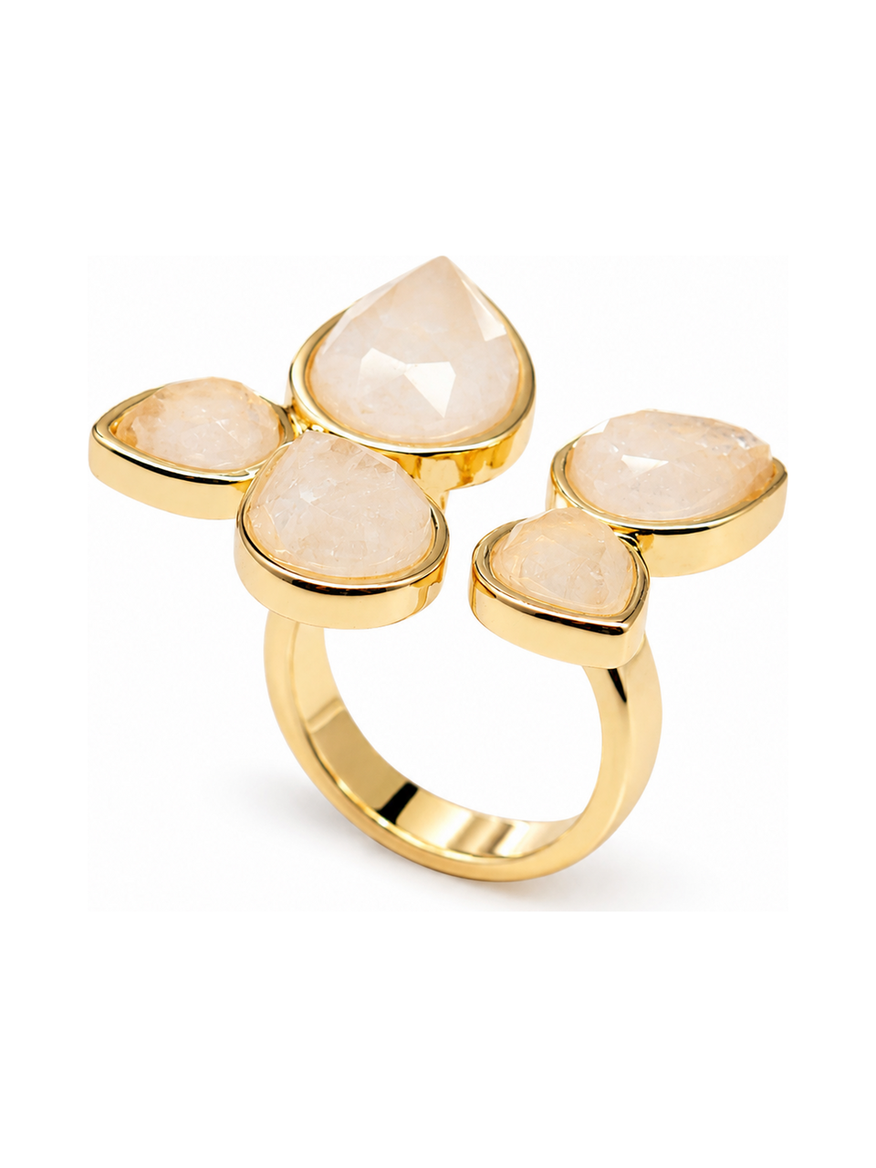 sculptural gold butterfly ring main view