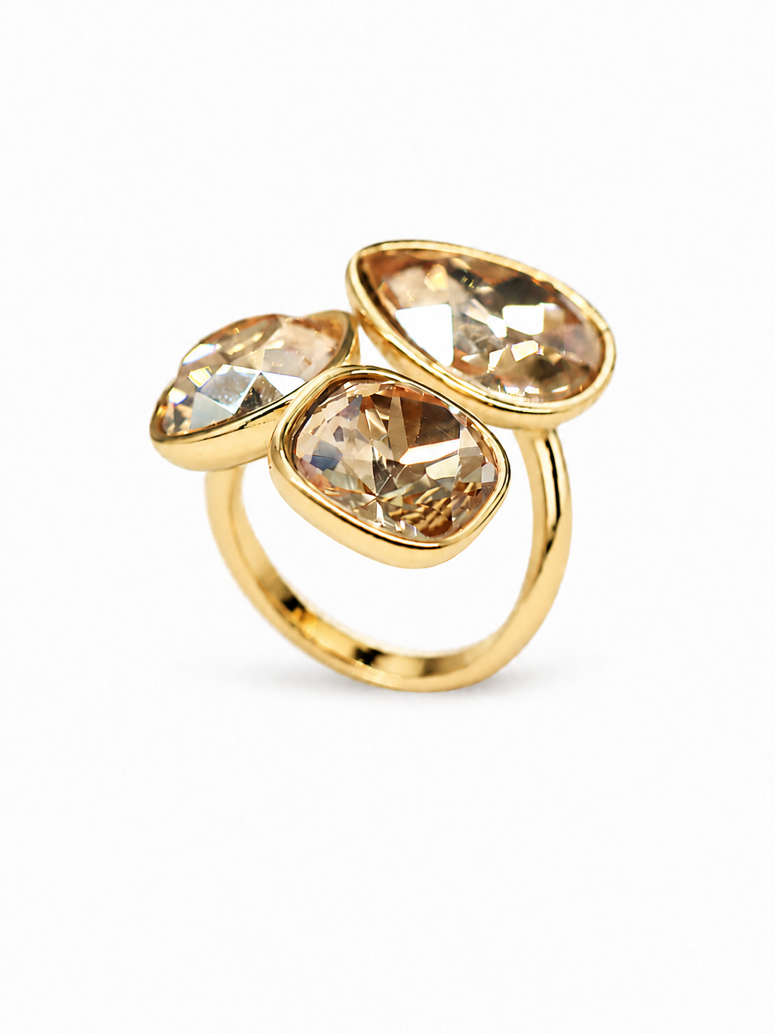 champagne crystal trio ring main view