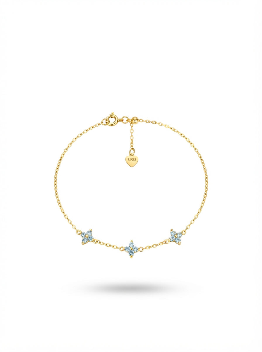 Blue Crystal Floral Bracelet