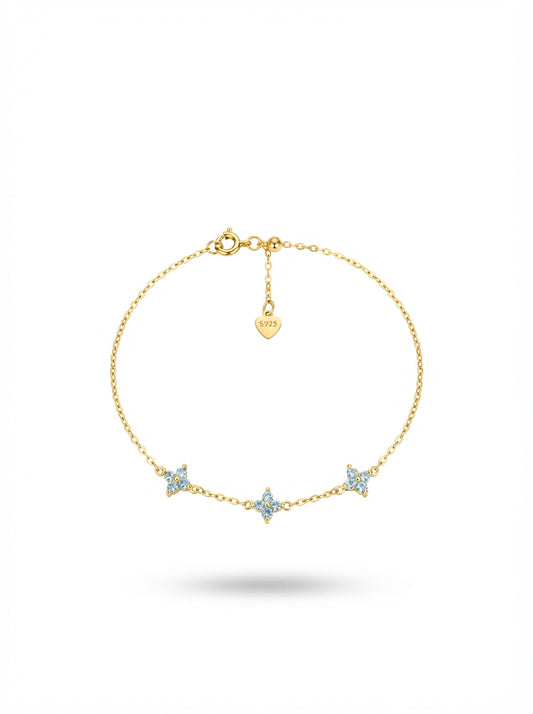 Blue Crystal Floral Bracelet