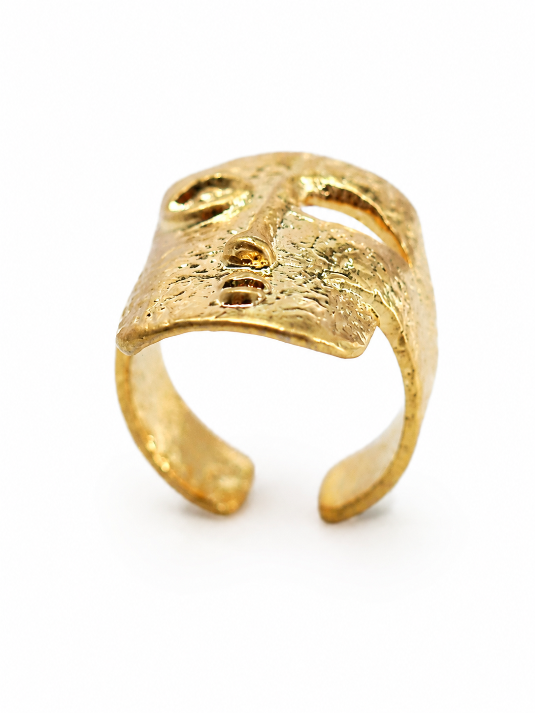 hammered gold statement ring main view