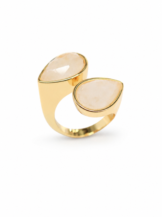 ivory teardrop bypass ring main view