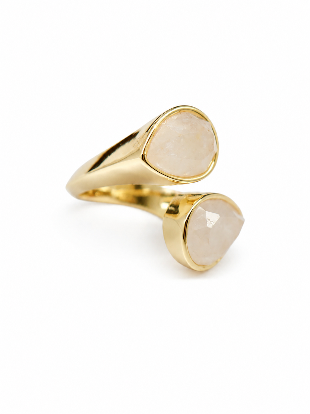 ivory teardrop bypass ring side view