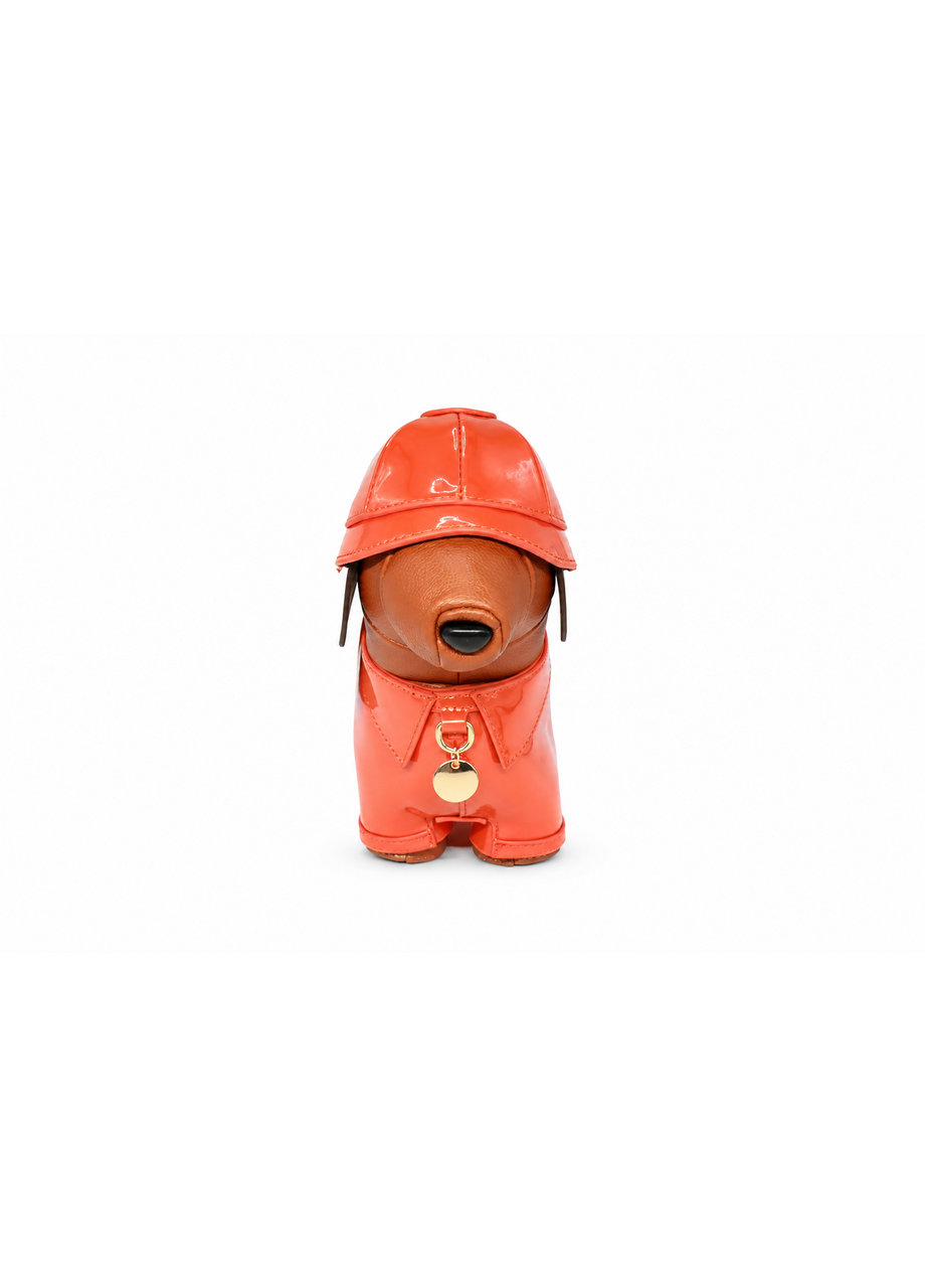 orange sausage dog bag front view