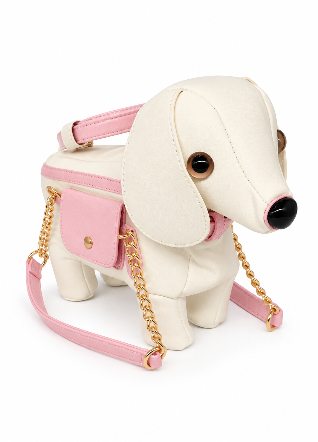 pink sausage dog bag side 2 view