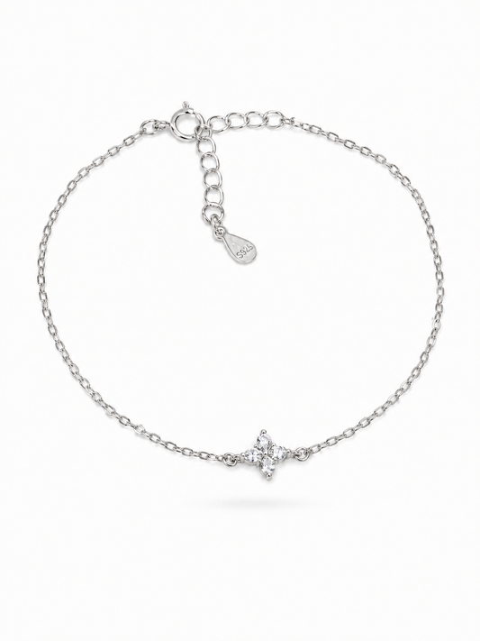 Silver Lily Flower Bracelet