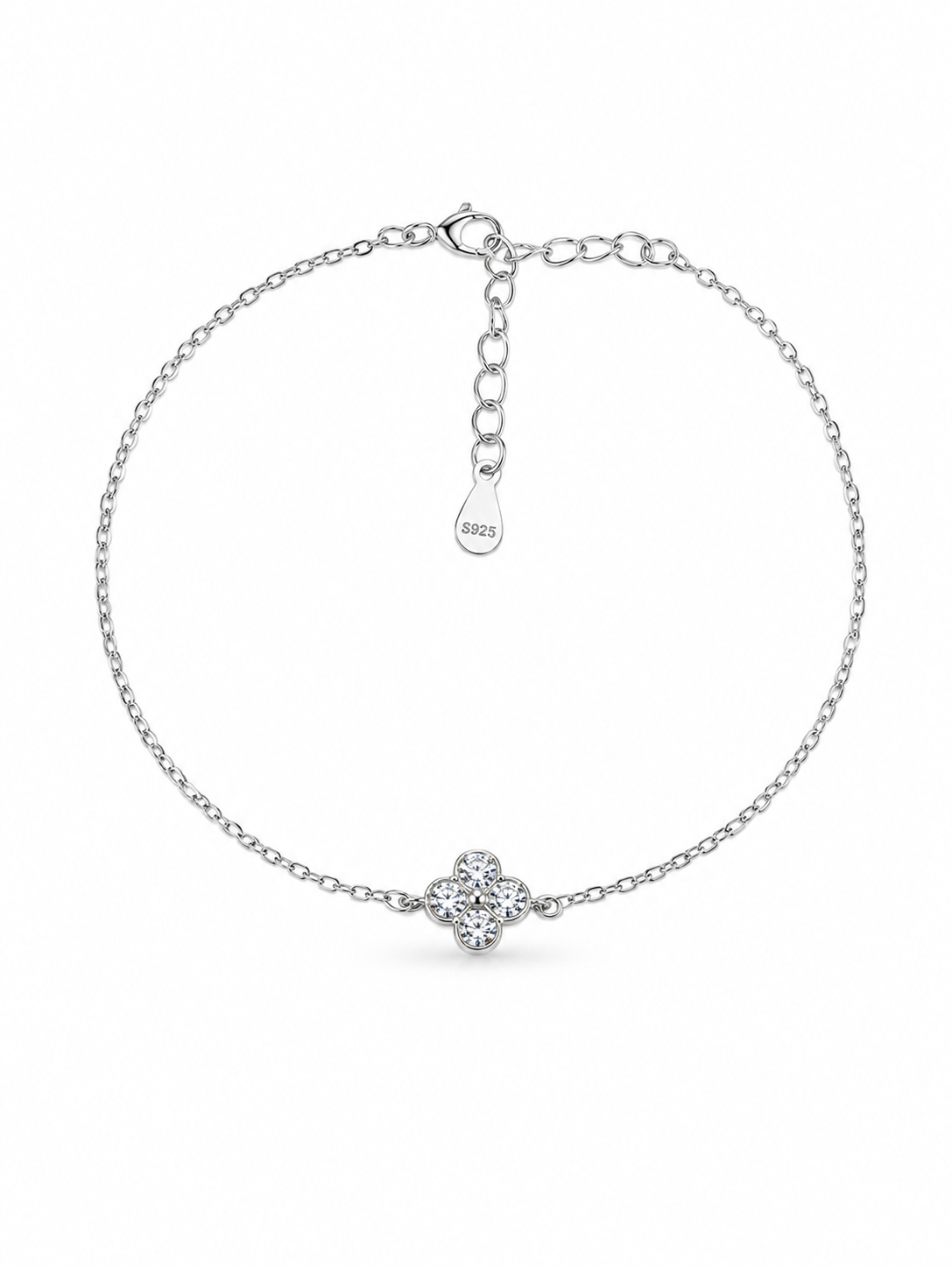 Silver Round Flower Bracelet