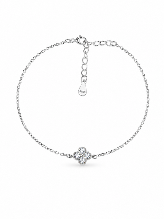 Silver Round Flower Bracelet