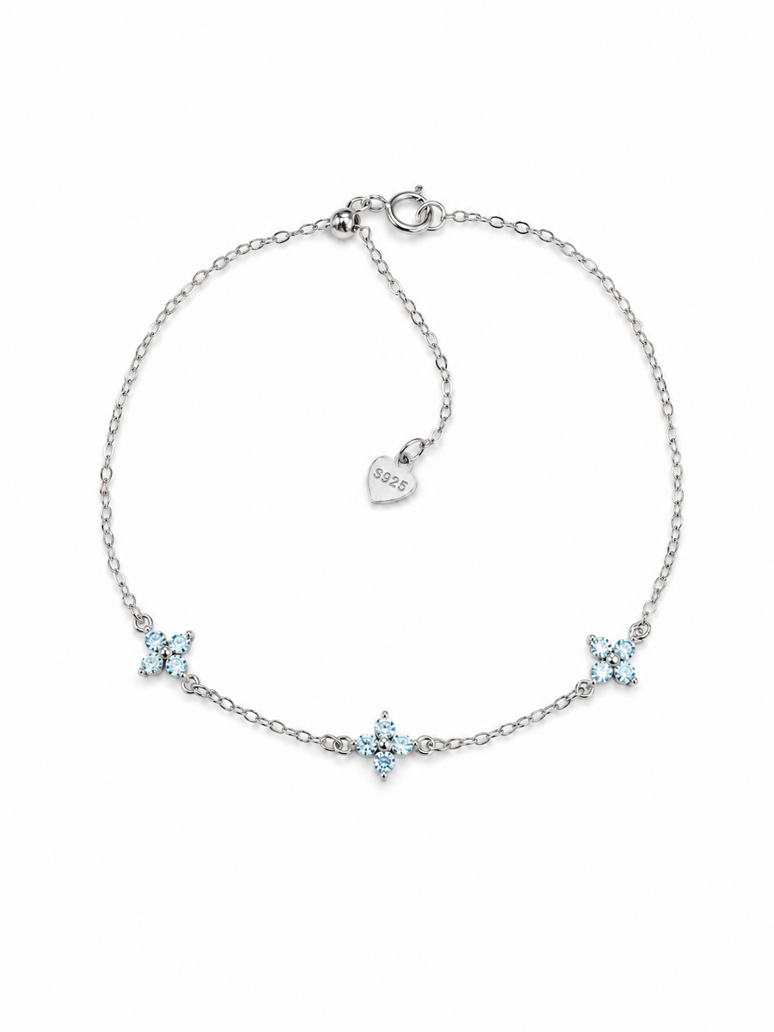 Blue Crystal Flower Bracelet