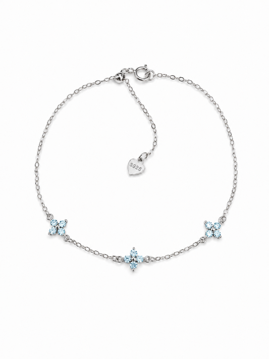 Blue Crystal Flower Bracelet