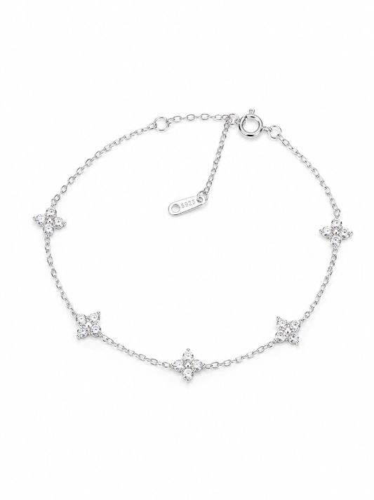 Five Flower Gemstone Bracelet