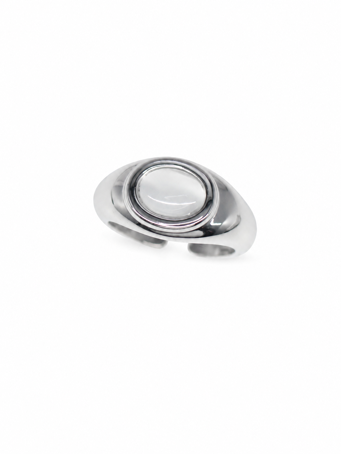 spiral silver ring front view